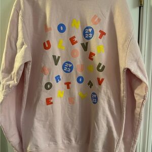Harry Styles love on tour 2023 pink alphabet soup crewneck sweatshirt - size XL